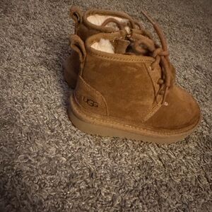 UGG Tan Boots with Suede Material and Sheepskin Lining